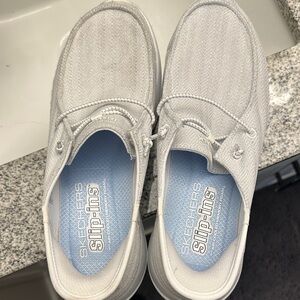 Skechers Light Gray/white Slip-Ins Footwear
